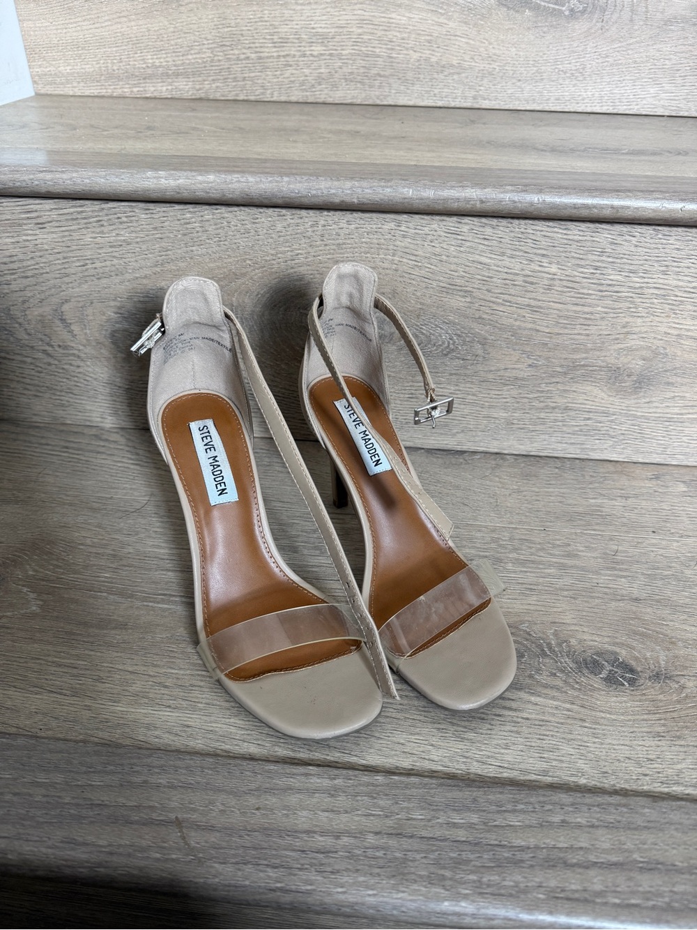 Steve Madden Nude Suede Ankle-Strap Heels